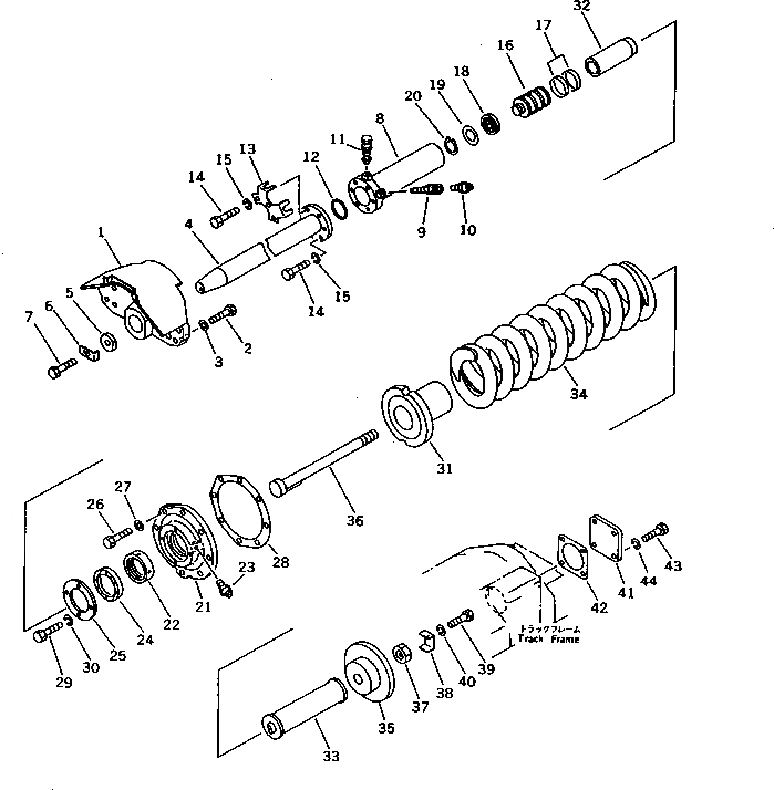Схема запчастей Komatsu D85A-21B - ПРУЖИНА(№-) ГУСЕНИЦЫ