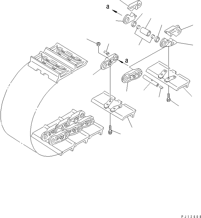 Схема запчастей Komatsu D85A-21B - ГУСЕНИЦЫ (СМАЗЫВ. ТИПА) (ON-ROCKBED) (МОРОЗОУСТОЙЧИВ. СПЕЦИФИКАЦИЯ)(№-) ГУСЕНИЦЫ