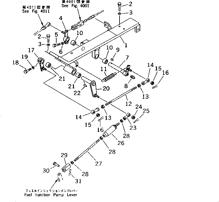 Схема запчастей Komatsu D85A-21B - МЕХАНИЗМ УПРАВЛ-Я ПОДАЧЕЙ ТОПЛИВА(№-) СИСТЕМА УПРАВЛЕНИЯ