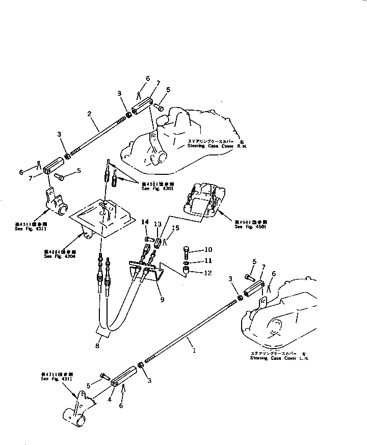 Схема запчастей Komatsu D85A-21B - РУЛЕВ. УПРАВЛЕНИЕ И ТОРМОЗН. МЕХАНИЗМ (/)(№-) СИСТЕМА УПРАВЛЕНИЯ