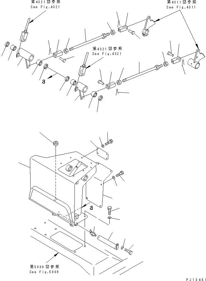 Схема запчастей Komatsu D85A-21B - ПЕДАЛЬ ТОРМОЗА МЕХАНИЗМ(№-) СИСТЕМА УПРАВЛЕНИЯ