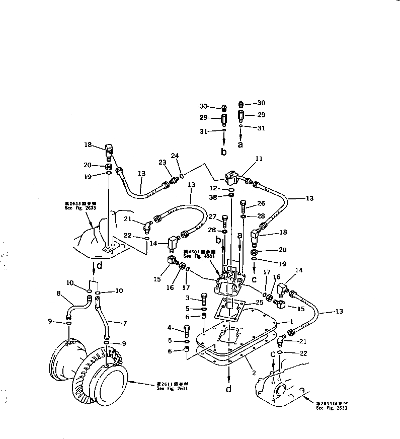 Схема запчастей Komatsu D85A-21B - ТОРМОЗНАЯ ГИДРОЛИНИЯ(№-) СИСТЕМА УПРАВЛЕНИЯ