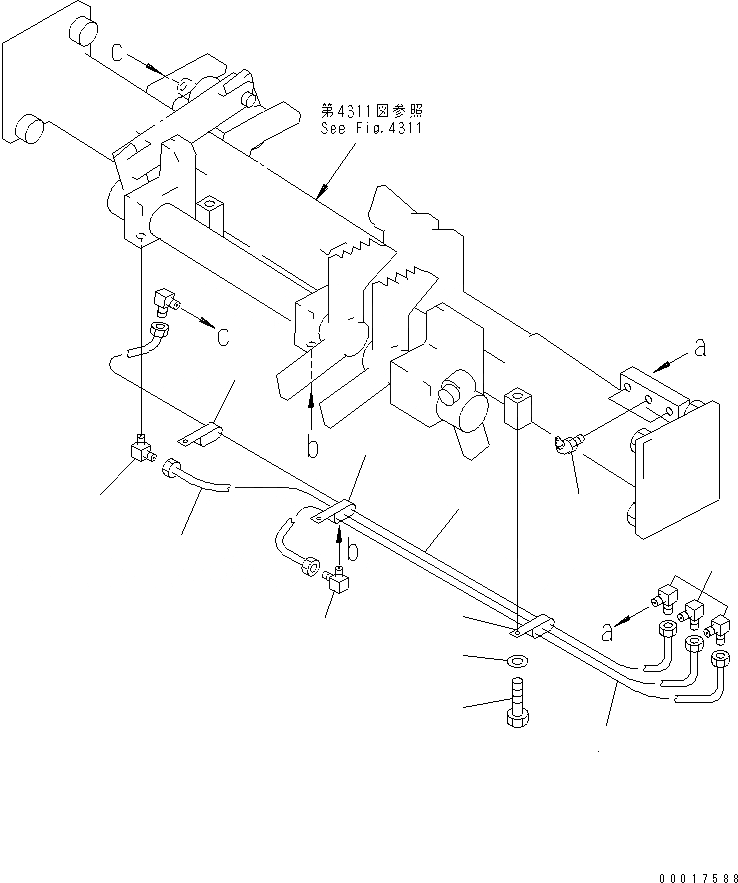 Схема запчастей Komatsu D85A-21B - КОНЦЕНТР. ТРУБЫ(№-) СИСТЕМА УПРАВЛЕНИЯ