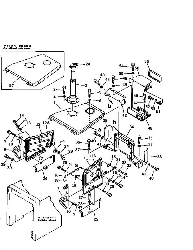 Схема запчастей Komatsu D85A-21B - КАПОТ И DASHBOAD(№-) ЧАСТИ КОРПУСА