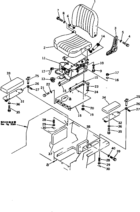 Схема запчастей Komatsu D85A-21B - СИДЕНЬЕ ОПЕРАТОРА(№-) ЧАСТИ КОРПУСА