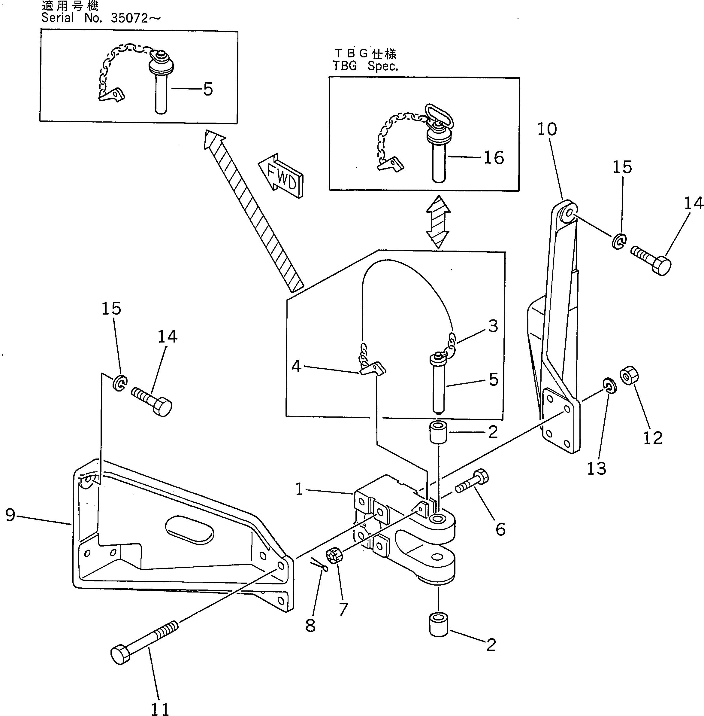 Схема запчастей Komatsu D85A-21B - СЦЕПНОЕ УСТРОЙСТВО(№-) ЧАСТИ КОРПУСА