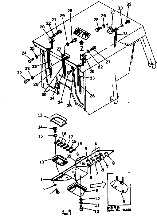 Схема запчастей Komatsu D85A-21B - КАБИНА ROPS¤ ТИП ¤ (ЭЛЕКТРИКА) (/) (/7)(№-) ЧАСТИ КОРПУСА
