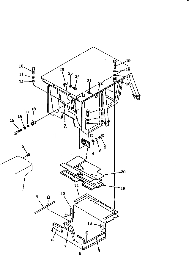 Схема запчастей Komatsu D85A-21B - КОМПОНЕНТЫ (ДЛЯ КАБИНА ROPS¤ ТИП )(№-) ЧАСТИ КОРПУСА