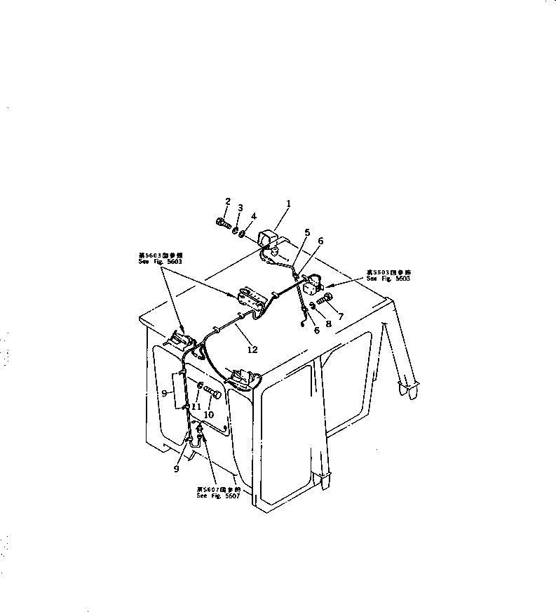 Схема запчастей Komatsu D85A-21B - КАБИНА ROPS¤ ТИП ¤ (ЭЛЕКТРИКА) (/) (/)(№-) ЧАСТИ КОРПУСА