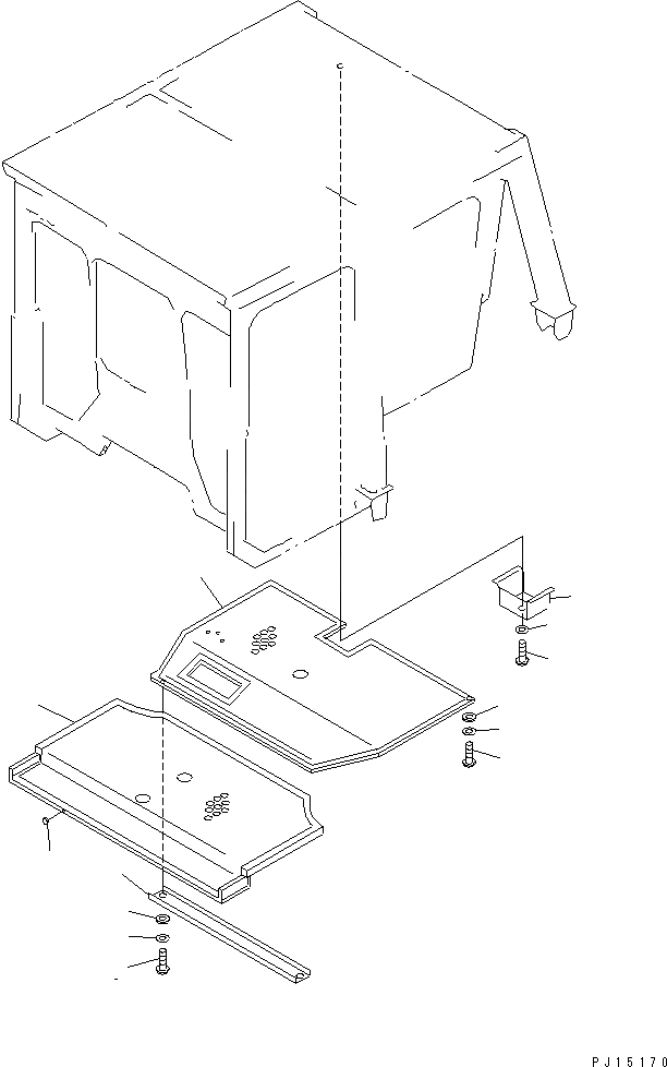 Схема запчастей Komatsu D85A-21B - КАБИНА ROPS¤ ТИП ¤ (ВНУТР. ВЕРХН. ПАНЕЛЬ) (/)(№-) ЧАСТИ КОРПУСА