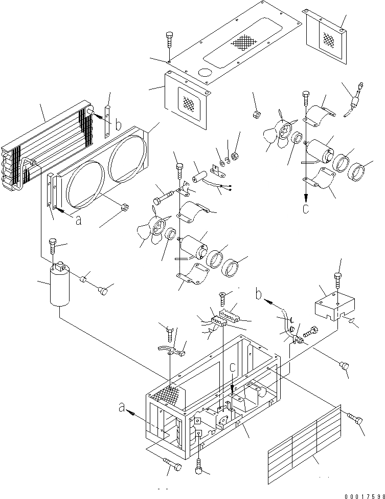 Схема запчастей Komatsu D85A-21B - КОНДЕНСАТОР (ДЛЯ КОНДИЦ.DENSER)(№-) ЧАСТИ КОРПУСА