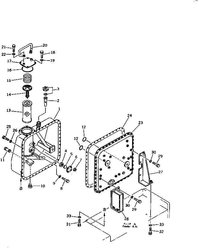 Схема запчастей Komatsu D85A-21B - ГИДР. БАК.(№-) УПРАВЛ-Е РАБОЧИМ ОБОРУДОВАНИЕМ