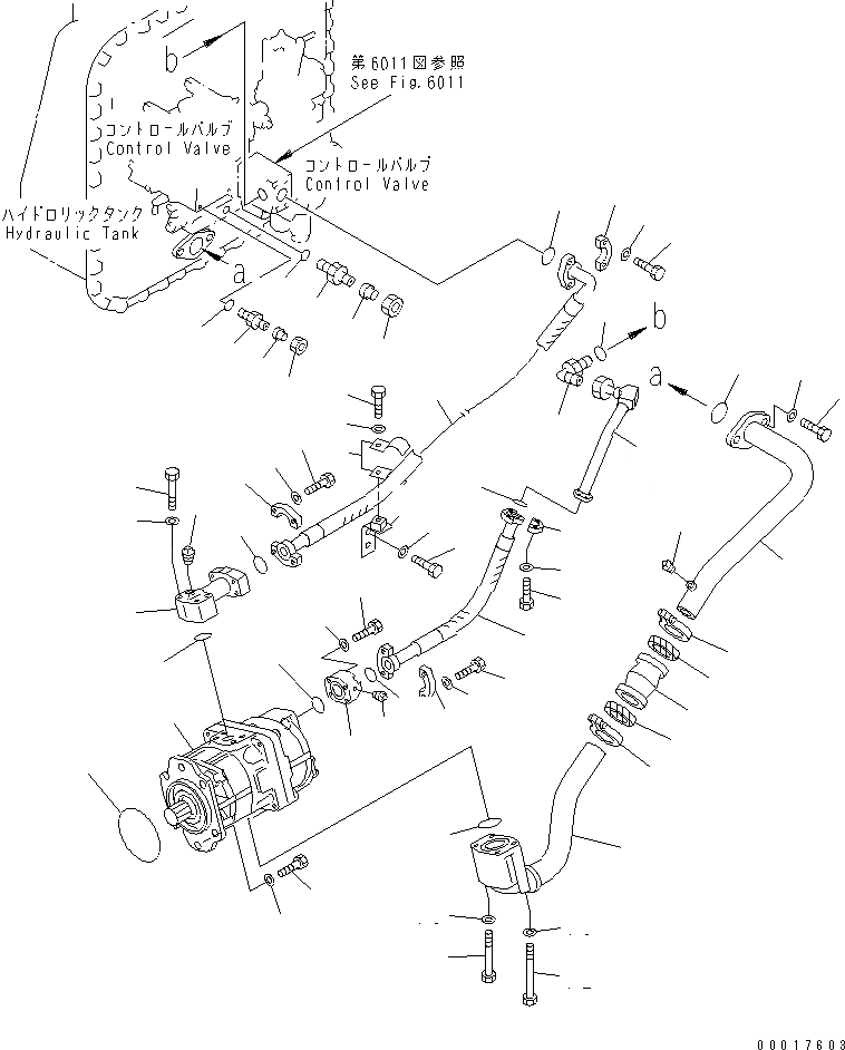 Схема запчастей Komatsu D85A-21B - ГИДРОЛИНИЯ (ИЗ БАКА В НАСОС) (TОБОД КОЛЕСАMING)(№-) УПРАВЛ-Е РАБОЧИМ ОБОРУДОВАНИЕМ