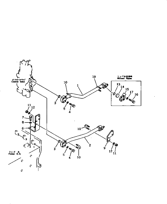 Схема запчастей Komatsu D85A-21B - ГИДРОЛИНИЯ (БАК - ЦИЛИНДР РЫХЛИТЕЛЯ)(№-) УПРАВЛ-Е РАБОЧИМ ОБОРУДОВАНИЕМ