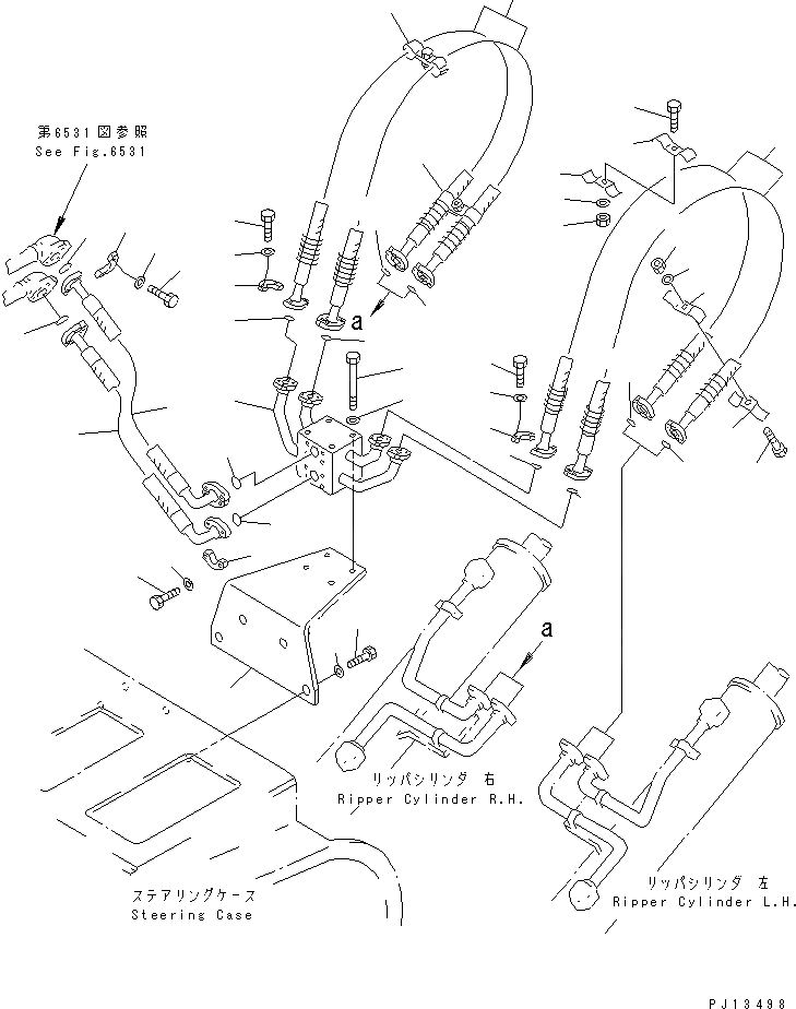Схема запчастей Komatsu D85A-21B - ЦИЛИНДР РЫХЛИТЕЛЯ ТРУБЫ(№-) РАБОЧЕЕ ОБОРУДОВАНИЕ