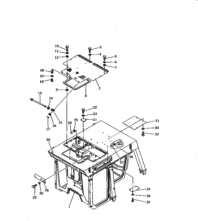 Схема запчастей Komatsu D85A-21B-ER - КАБИНА ROPS¤ ТИП ¤ (КУЗОВ) (/7) КАБИНА ОПЕРАТОРА И СИСТЕМА УПРАВЛЕНИЯ