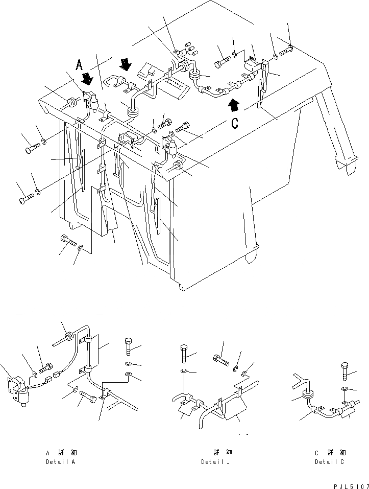 Схема запчастей Komatsu D85A-21B-ER - КАБИНА ROPS¤ ТИП ¤ (ДВОРНИКИ ОТВАЛ) (/7) КАБИНА ОПЕРАТОРА И СИСТЕМА УПРАВЛЕНИЯ