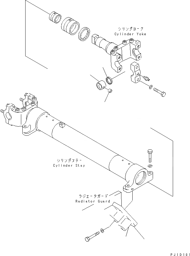 Схема запчастей Komatsu D85A-21B-ER - ЦИЛИНДР ВИЛКА КОМПОНЕНТЫ ЧАСТИ КОРПУСА