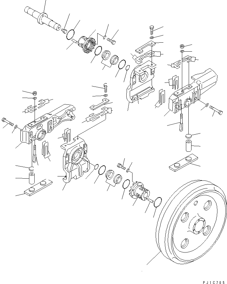 Схема запчастей Komatsu D85A-21B-ER - ПЕРЕДН. ЛЕНИВЕЦ(№7-) ГУСЕНИЦЫ