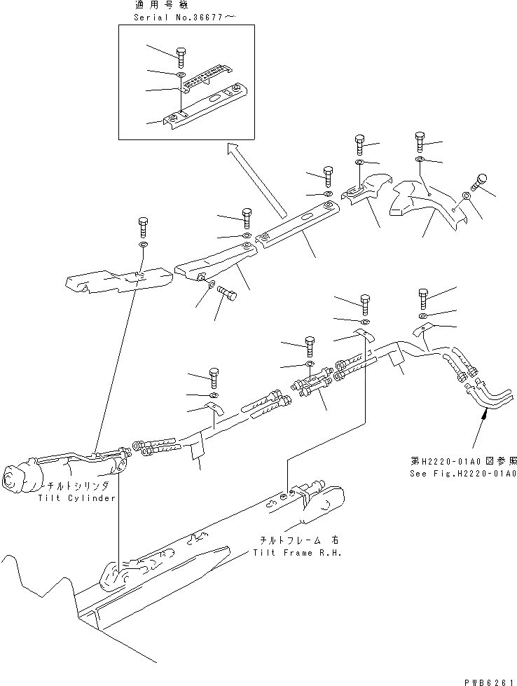 Схема запчастей Komatsu D85A-21B-ER - ЦИЛИНДР ПЕРЕКОСА ОТВАЛА ТРУБЫ РАБОЧЕЕ ОБОРУДОВАНИЕ