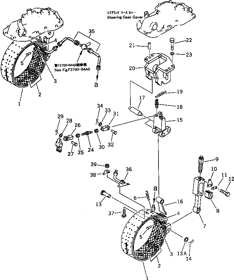 Схема запчастей Komatsu D85A-21 - ТОРМОЗНАЯ ЛЕНТА И МЕХАНИЗМ (С СКРЕППЕР ДЛЯ M) ГТР CONVERTOR¤ ТРАНСМИССИЯ¤ РУЛЕВ. УПРАВЛЕНИЕ И КОНЕЧНАЯ ПЕРЕДАЧА