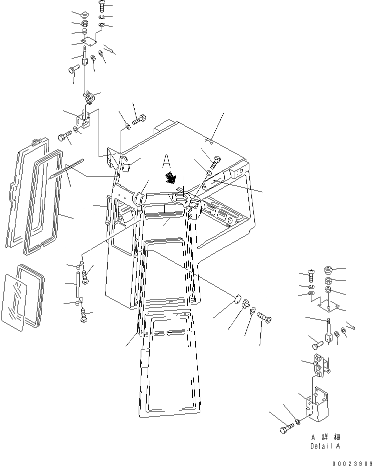 Схема запчастей Komatsu D85A-21 - СТАЛЬНАЯ КАБИНА (КУЗОВ) (ДЛЯ США) (С РАДИО) КАБИНА ОПЕРАТОРА И СИСТЕМА УПРАВЛЕНИЯ