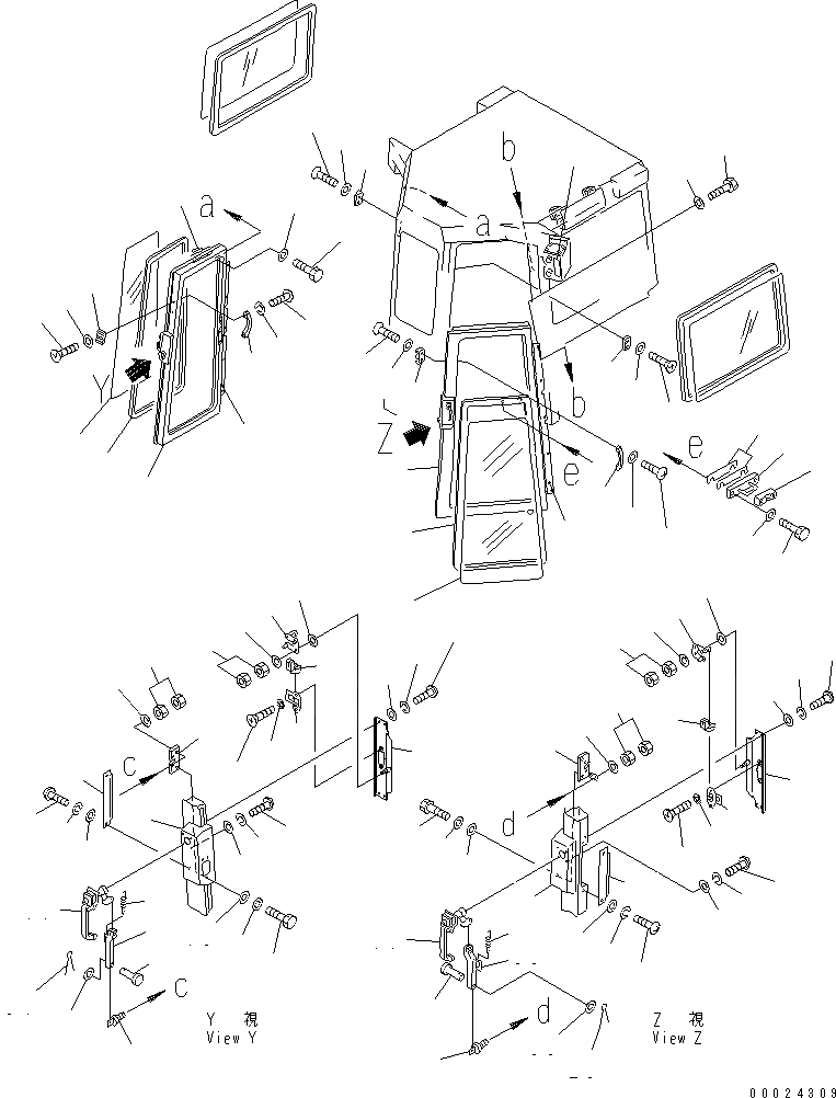 Схема запчастей Komatsu D85A-21 - СТАЛЬНАЯ КАБИНА (ДВЕРЬ) КАБИНА ОПЕРАТОРА И СИСТЕМА УПРАВЛЕНИЯ