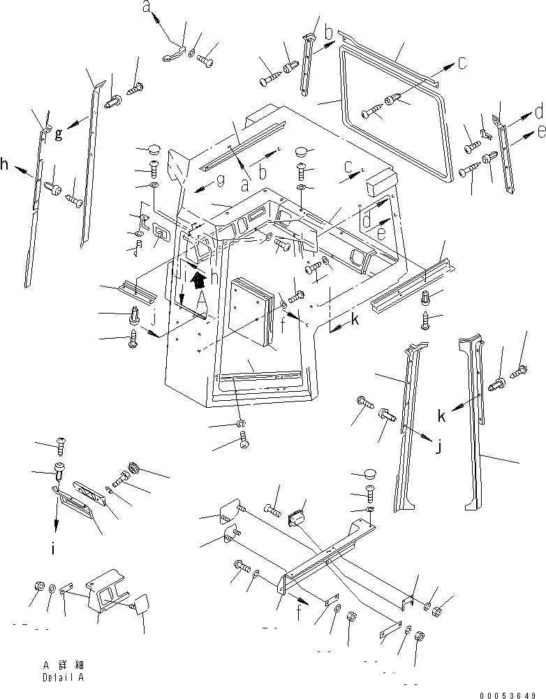 Схема запчастей Komatsu D85A-21 - СТАЛЬНАЯ КАБИНА (ФУРНИТУРА В КАБИНЕ¤ ЗАДН.)(№77-) КАБИНА ОПЕРАТОРА И СИСТЕМА УПРАВЛЕНИЯ