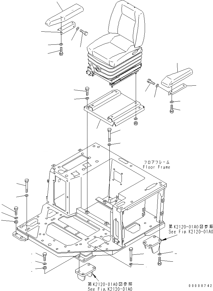 Схема запчастей Komatsu D85A-21 - ПОЛ УСТАНОВКА (KAB8K) (TОБОД КОЛЕСАMING ДЛЯ CHINA)(№77-) КАБИНА ОПЕРАТОРА И СИСТЕМА УПРАВЛЕНИЯ