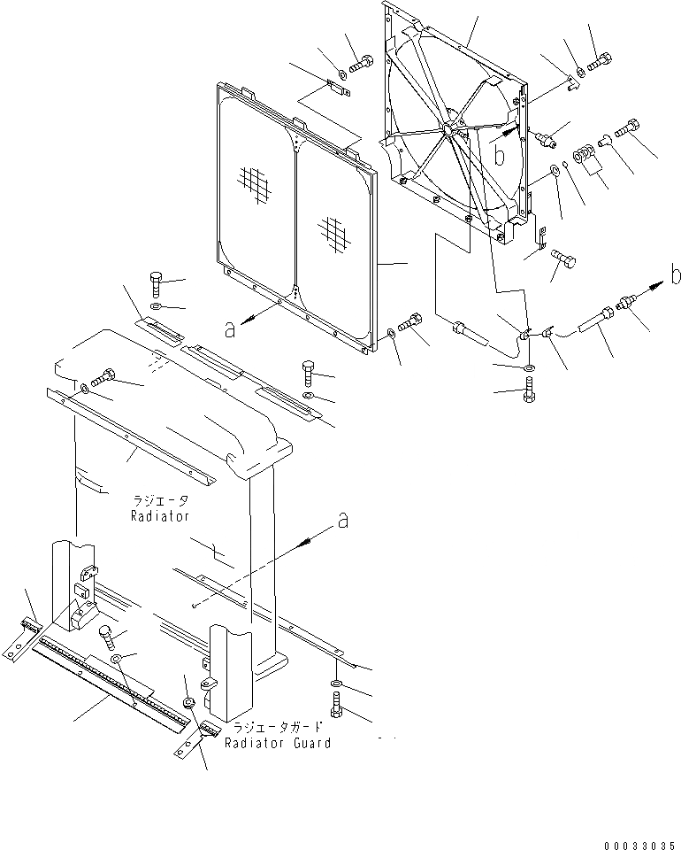 Схема запчастей Komatsu D85A-21 - РЕШЕТКА ВЕНТИЛЯТОРА РАДИАТОРА И WIND BREAK (С РЕШЕТКА РАДИАТОРА) (TОБОД КОЛЕСАMING ДЛЯ CHINA)(№77-) ЧАСТИ КОРПУСА