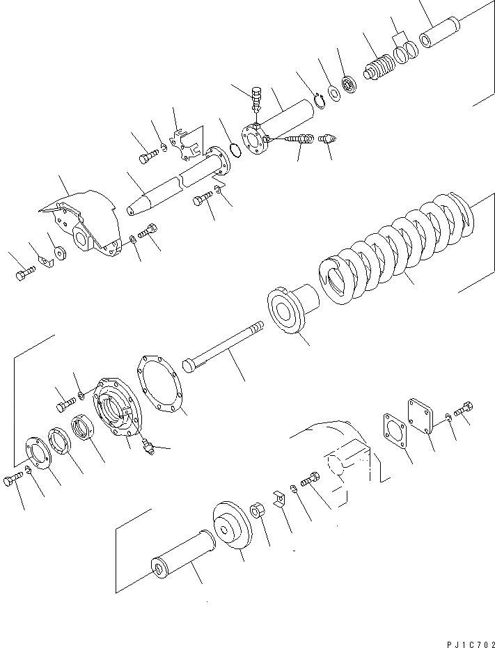 Схема запчастей Komatsu D85A-21 - ПРУЖИНА (D8A) (ЛЕВ.)(№78-) ГУСЕНИЦЫ