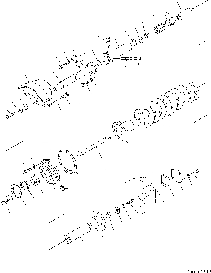 Схема запчастей Komatsu D85A-21 - ПРУЖИНА (D8A) (TОБОД КОЛЕСАMING ДЛЯ CHINA)(№77-78) ГУСЕНИЦЫ