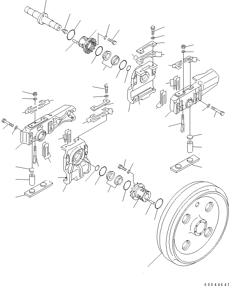 Схема запчастей Komatsu D85A-21 - ПЕРЕДН. ЛЕНИВЕЦ (ЛЕВ.)(№78-) ГУСЕНИЦЫ