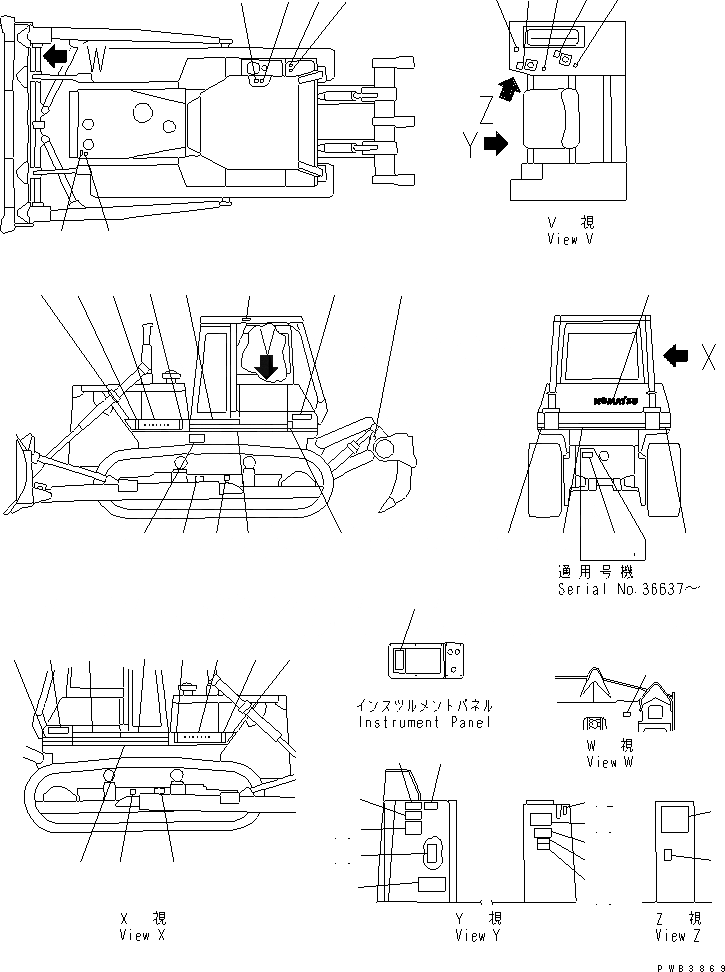 Схема запчастей Komatsu D85A-21 - МАРКИРОВКА (ФРАНЦИЯ) (D8A)(№-7) МАРКИРОВКА
