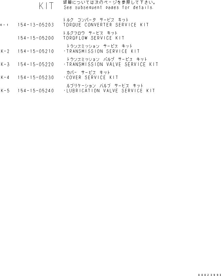 Схема запчастей Komatsu D85A-21 - КОМПЛЕКТ ОСНОВН. КОМПОНЕНТЫ И РЕМКОМПЛЕКТЫ