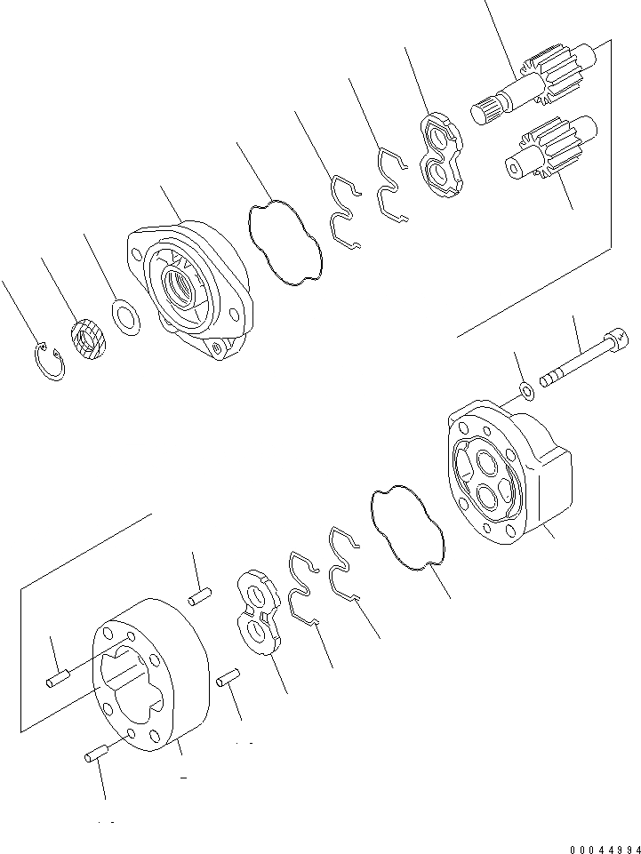 Схема запчастей Komatsu D85A-21 - НАСОС ТРАНСМИССИИ ОСНОВН. КОМПОНЕНТЫ И РЕМКОМПЛЕКТЫ