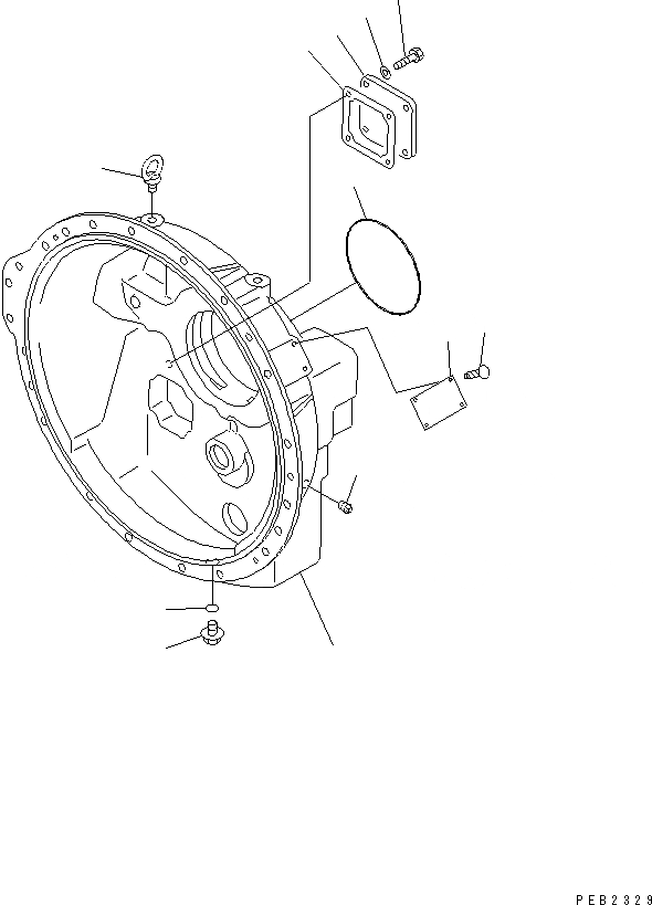 Схема запчастей Komatsu D85C-21-A - ГИДРОТРАНСФОРМАТОР (ЗАДН. HOUSE) (/) СИЛОВАЯ ПЕРЕДАЧА И КОНЕЧНАЯ ПЕРЕДАЧА