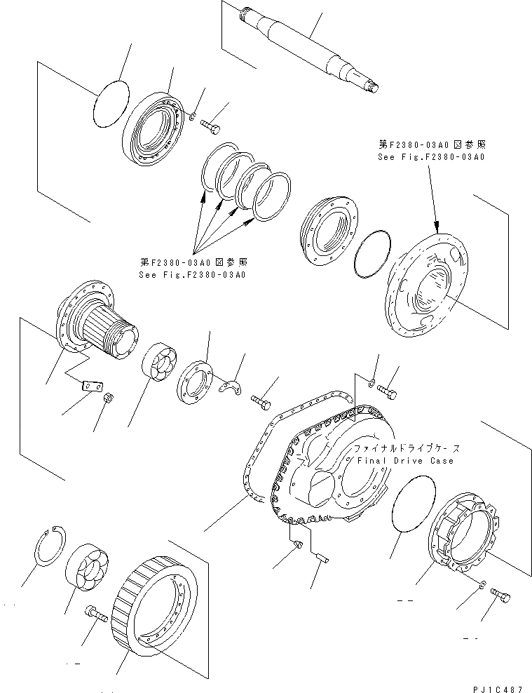 Схема запчастей Komatsu D85C-21-A - КОНЕЧНАЯ ПЕРЕДАЧА (ПРИВОД И ВАЛ) СИЛОВАЯ ПЕРЕДАЧА И КОНЕЧНАЯ ПЕРЕДАЧА