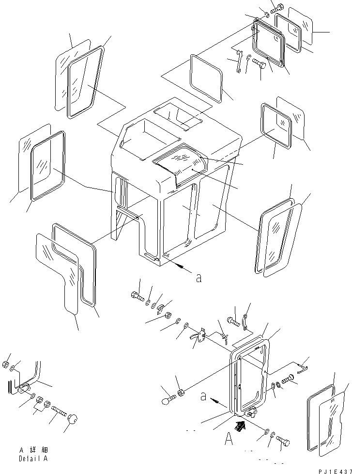 Схема запчастей Komatsu D85C-21-A - КАБИНА (ДВЕРЬ И ОКНА) (С ЛЕБЕДКА ПРЕДОХРАНИТЕЛЬН. БЛОК)(№7-) КАБИНА ОПЕРАТОРА И СИСТЕМА УПРАВЛЕНИЯ
