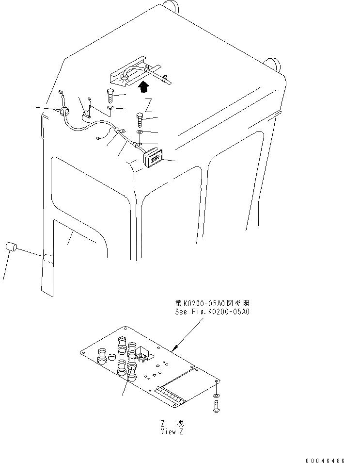 Схема запчастей Komatsu D85C-21-A - КАБИНА (РАБОЧ. ОСВЕЩЕНИЕ)(№778-) КАБИНА ОПЕРАТОРА И СИСТЕМА УПРАВЛЕНИЯ