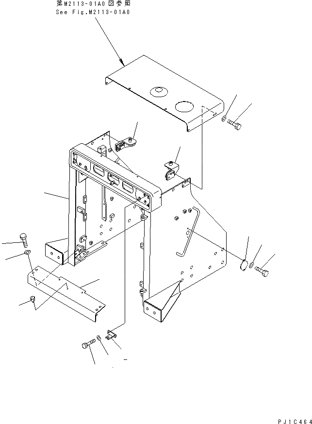 Схема запчастей Komatsu D85C-21-A - ЗАЩИТА РАДИАТОРА ЧАСТИ КОРПУСА