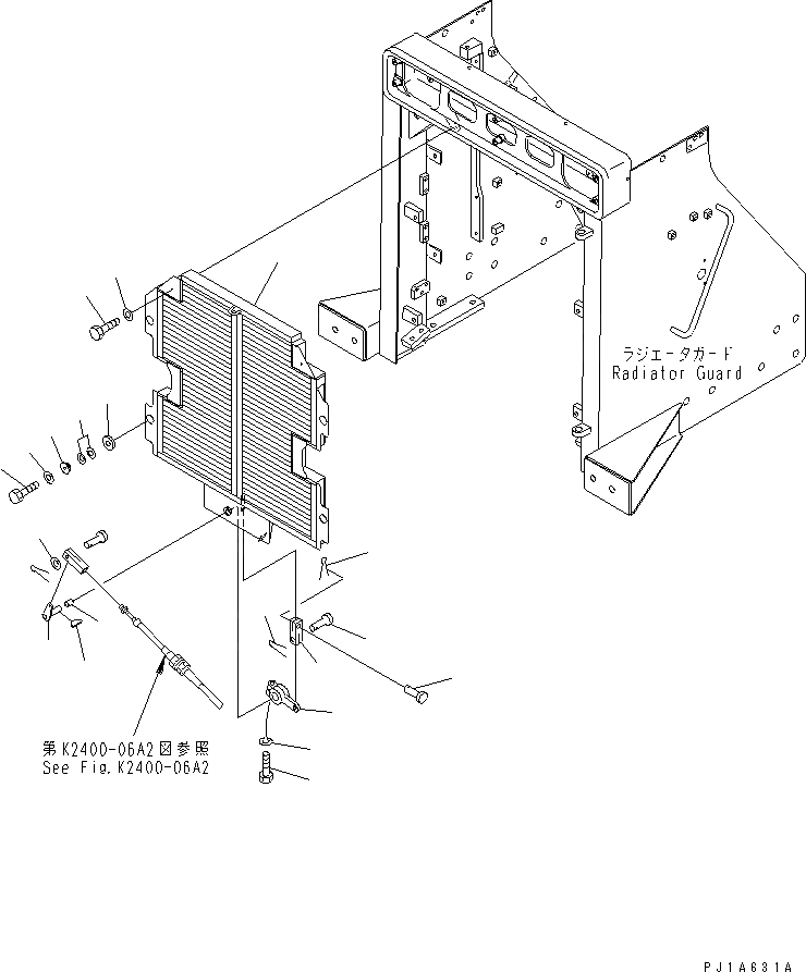 Схема запчастей Komatsu D85C-21-A - ЗАСЛОНКА РАДИАТОРА ЧАСТИ КОРПУСА