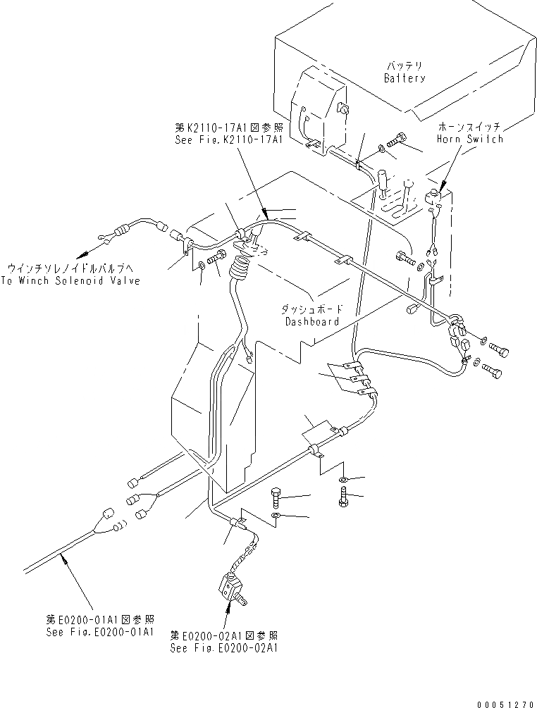 Схема запчастей Komatsu D85C-21-A - КАБЕЛЬ (КРЫЛО) ЧАСТИ КОРПУСА