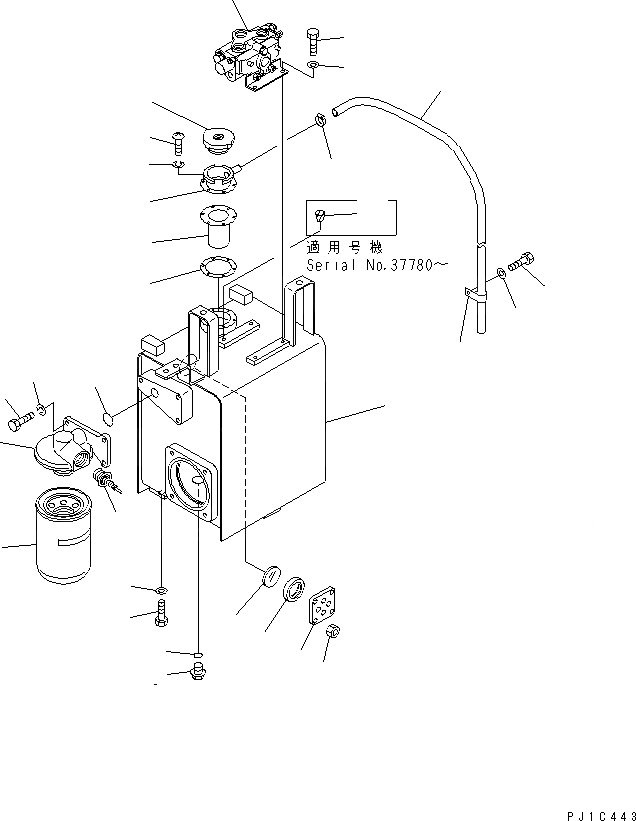 Схема запчастей Komatsu D85C-21-A - ПРОТИВОВЕС БАК И КЛАПАН ЧАСТИ КОРПУСА