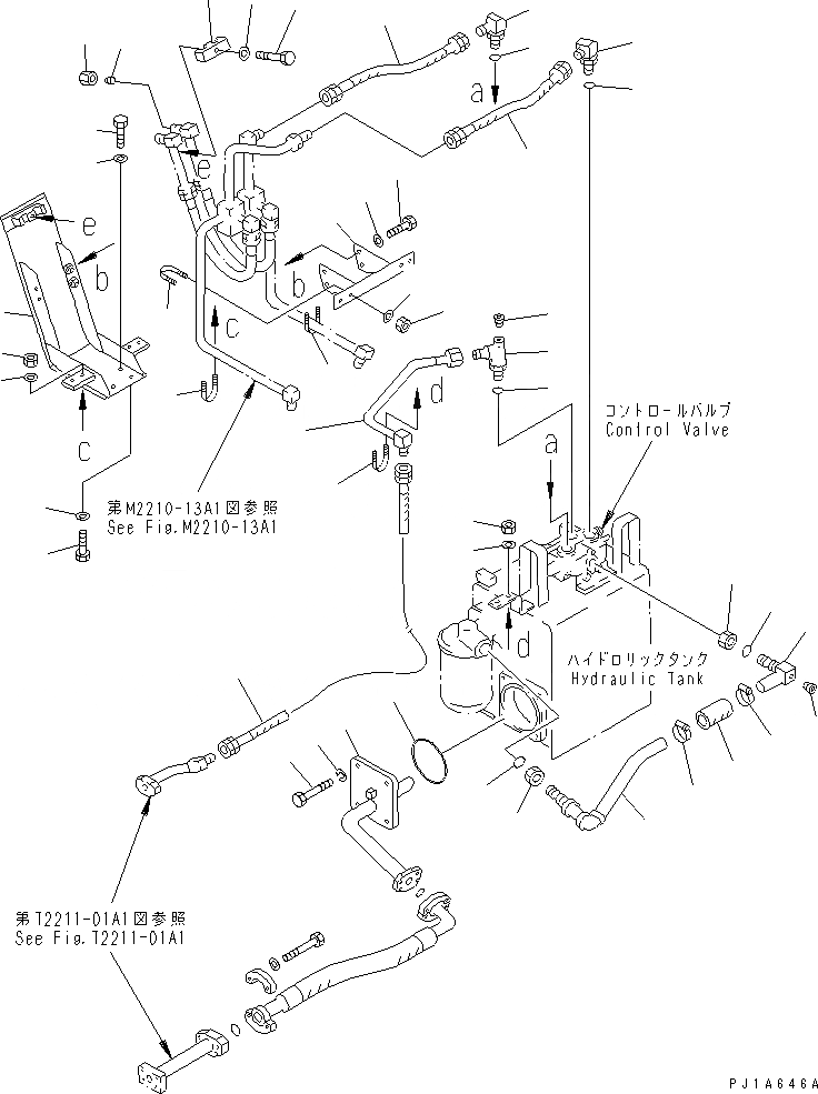 Схема запчастей Komatsu D85C-21-A - ГИДРОЛИНИИ ПРОТИВОВЕСА(/) ЧАСТИ КОРПУСА