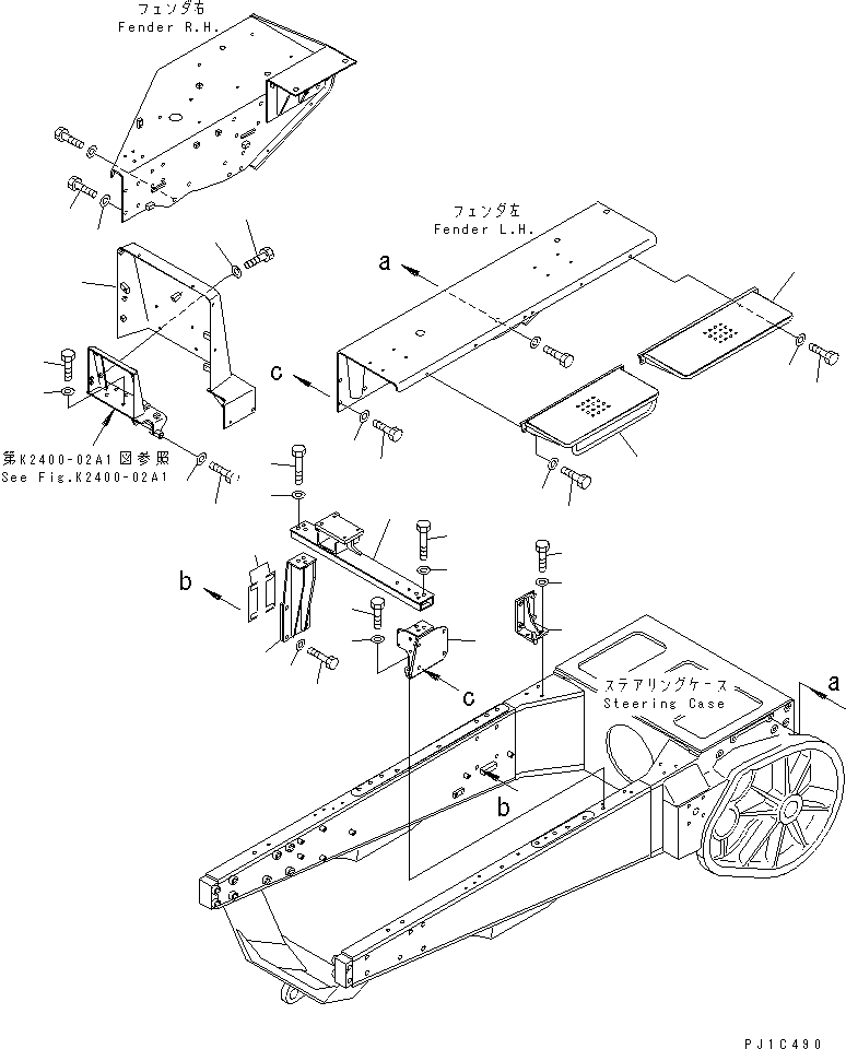 Схема запчастей Komatsu D85C-21-A - КРЫЛО КОМПОНЕНТЫ (STD) ЧАСТИ КОРПУСА