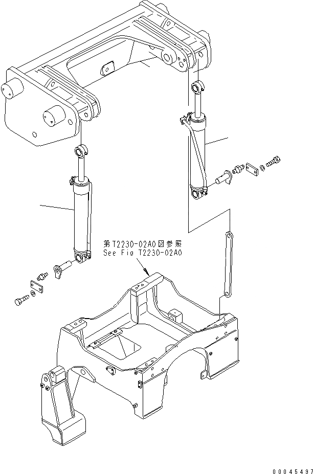 Схема запчастей Komatsu D85C-21-A - ЦИЛИНДР ПРОТИВОВЕСА РАБОЧЕЕ ОБОРУДОВАНИЕ CONTOROL СИСТЕМА