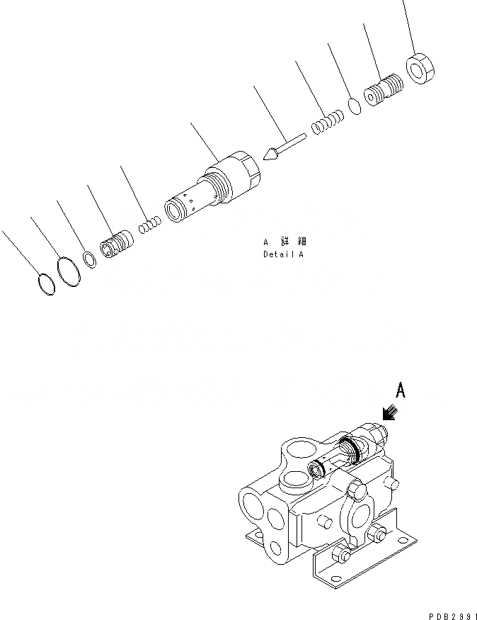 Схема запчастей Komatsu D85C-21-A - ПРОТИВОВЕС УПРАВЛЯЮЩ. КЛАПАН (/) ОСНОВН. КОМПОНЕНТЫ И РЕМКОМПЛЕКТЫ