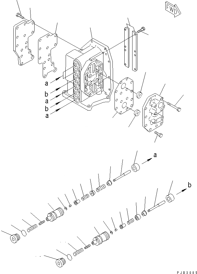 Схема запчастей Komatsu D85C-21-A - КЛАПАН PPC(ДЛЯ ЛЕБЕДКА) ОСНОВН. КОМПОНЕНТЫ И РЕМКОМПЛЕКТЫ