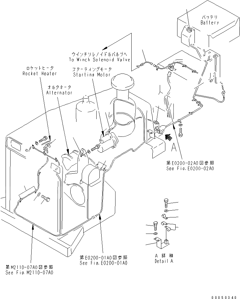 Схема запчастей Komatsu D85C-21 - ПОДОГРЕВ. РАКЕТНОГО ТИПА ЭЛЕКТРОПРОВОДКА(№788-) ЭЛЕКТРИКА